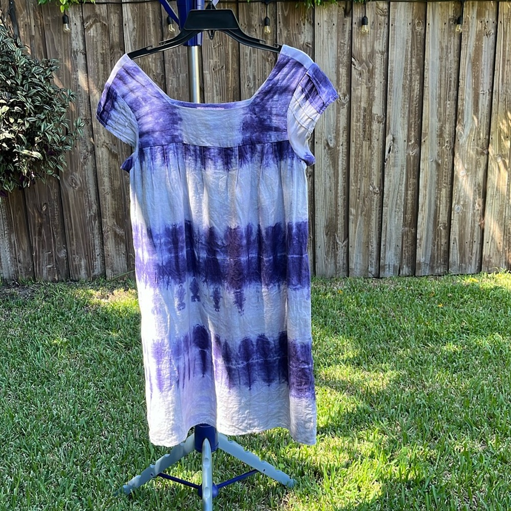 Calypso St. Barth Linen Tie-Dye Dress